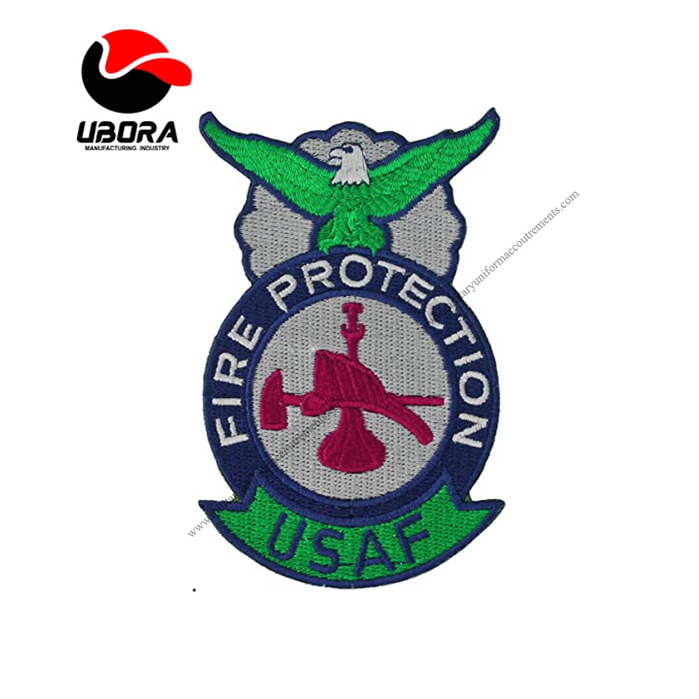 USAF Fire Protection Badge Bugle Hat & Axe ABU  Embroidery Patch suppliers, Machine Embroidery 
